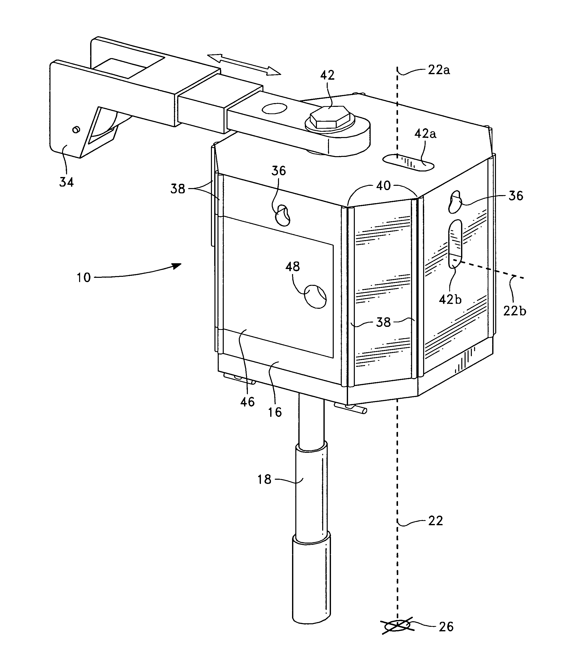 Elevated laser beam positioning device