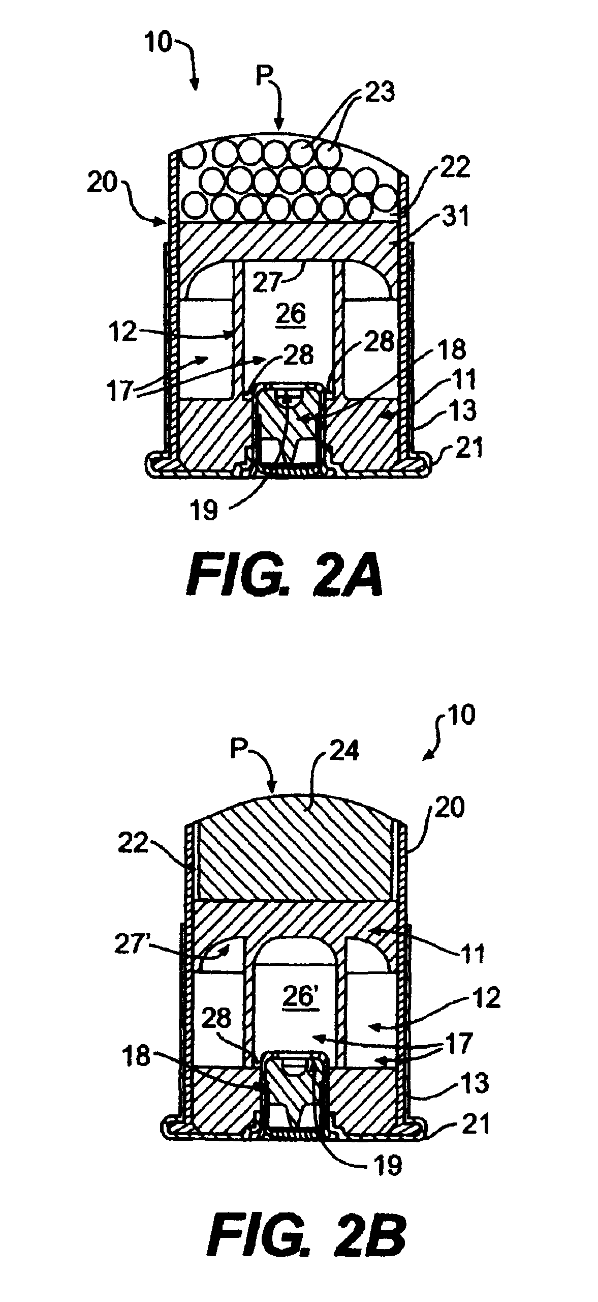 Wad with ignition chamber