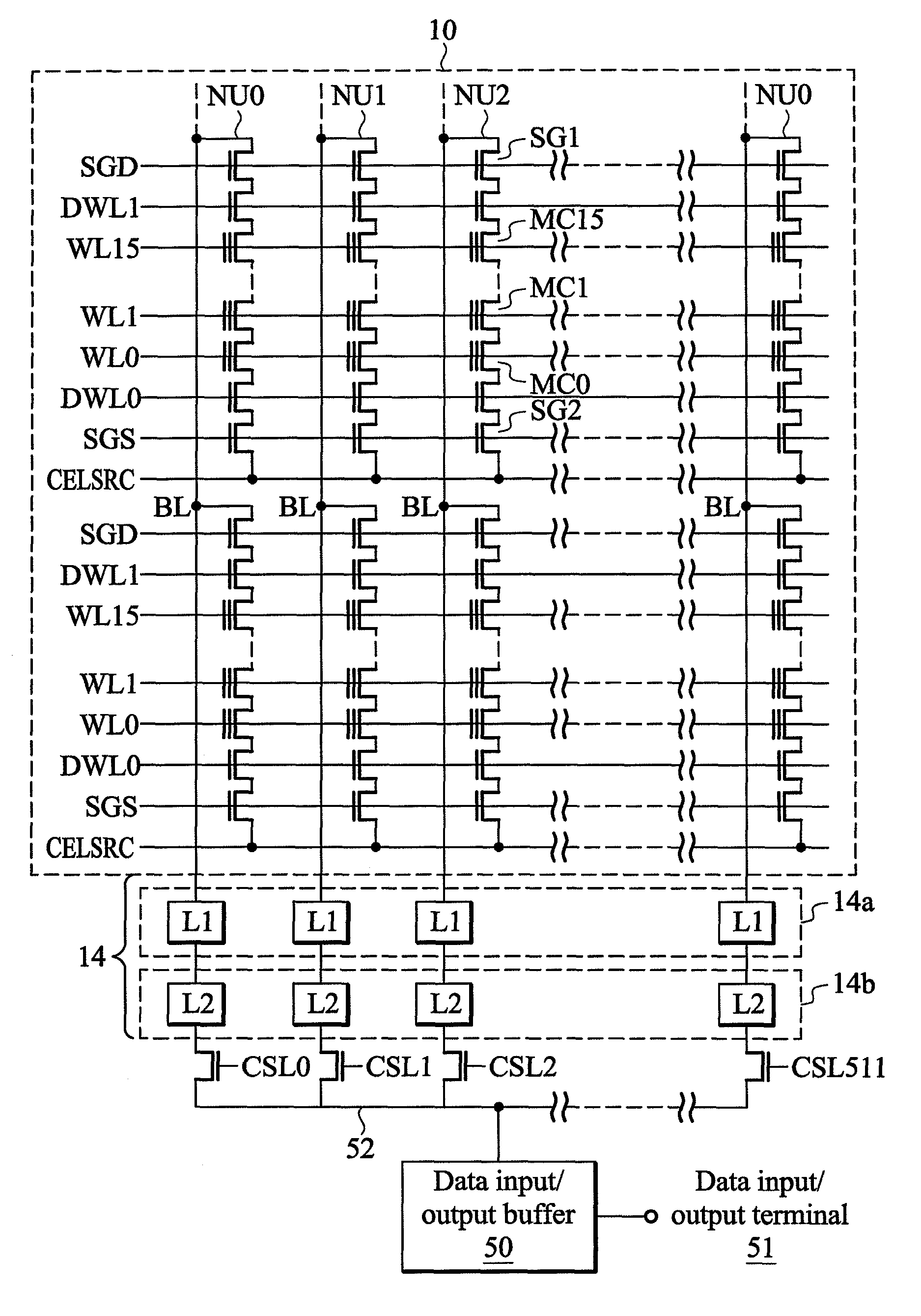 Nonvolatile semiconductor memory device and write-in method thereof