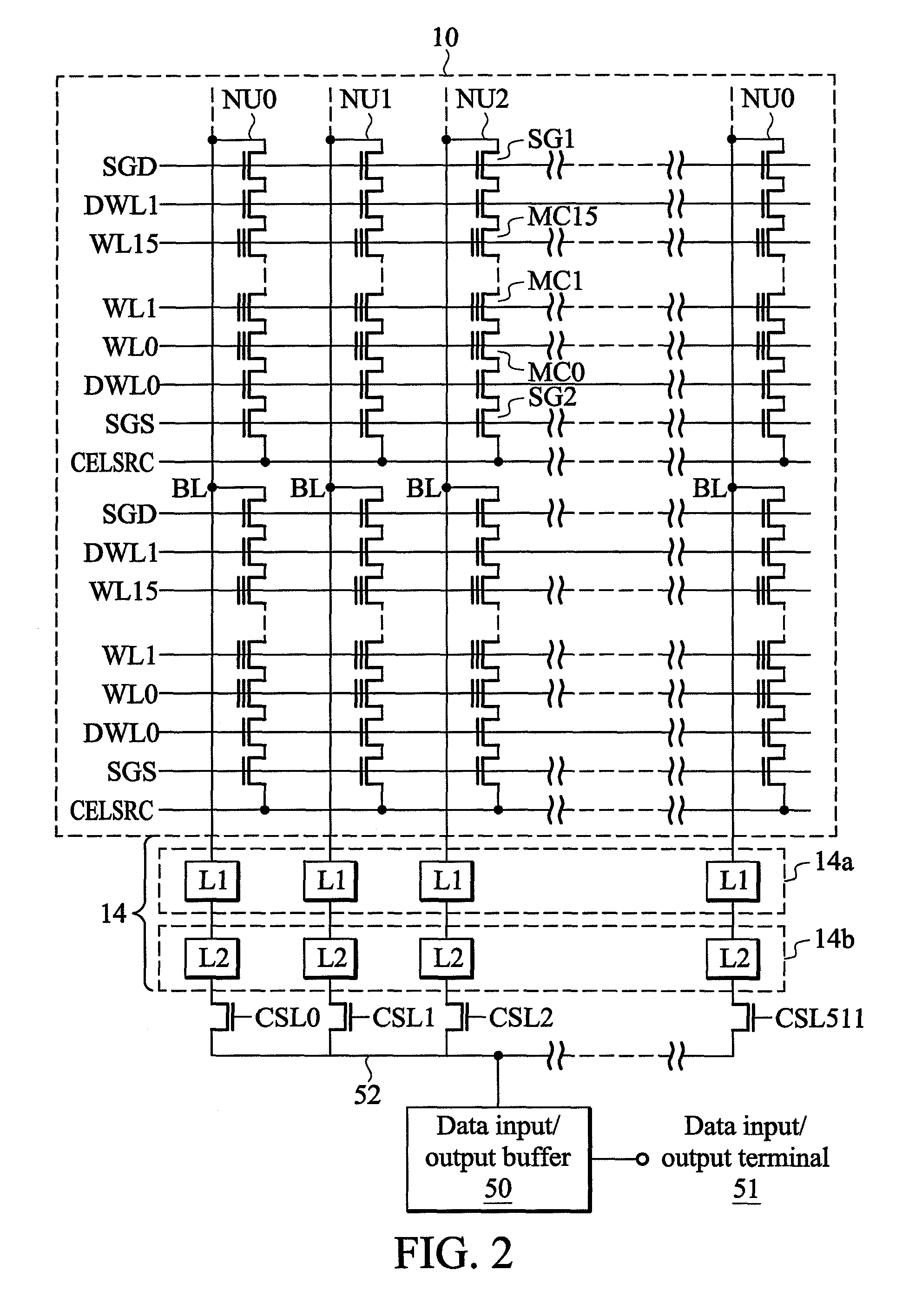 Nonvolatile semiconductor memory device and write-in method thereof