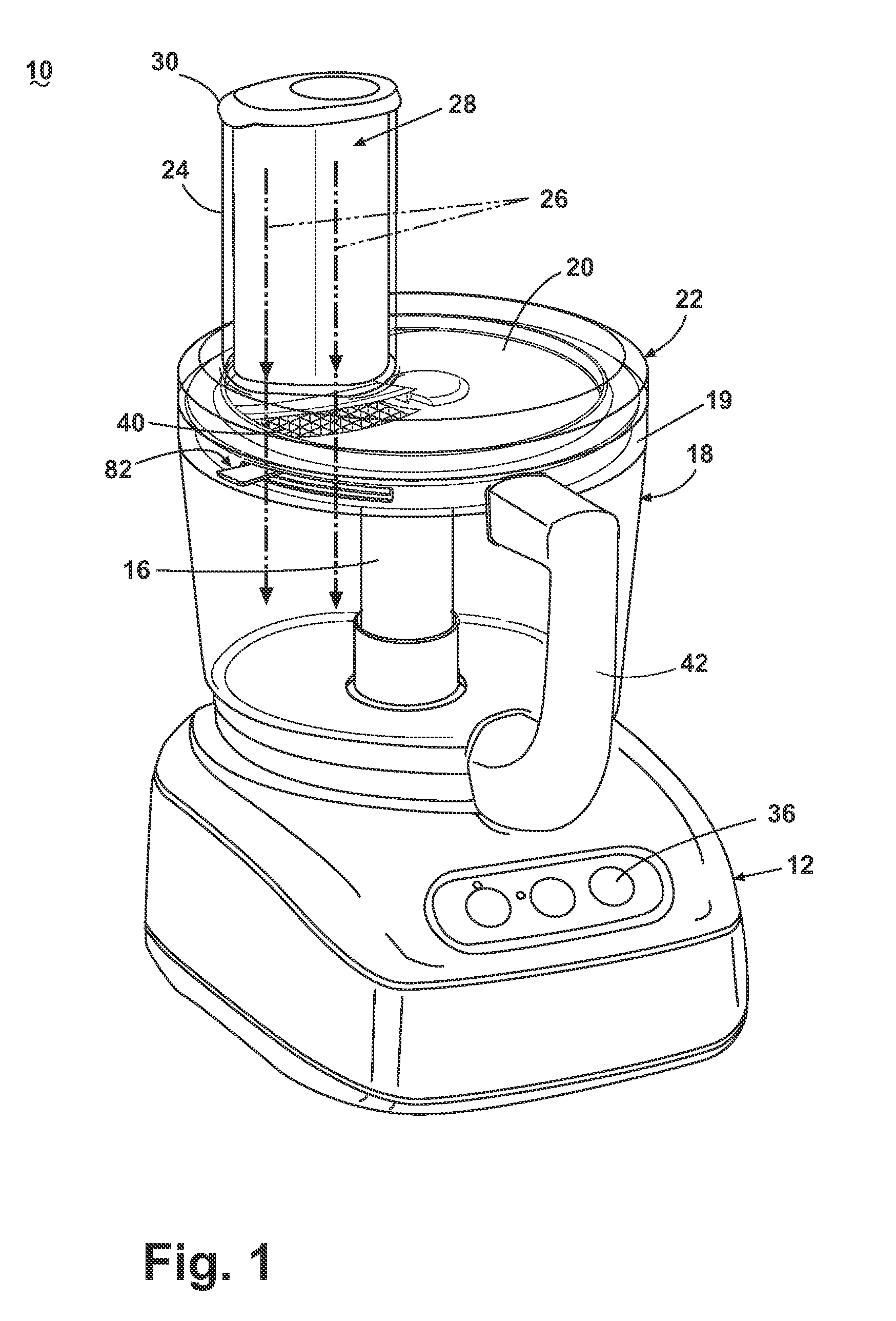 Food processor with dicing element