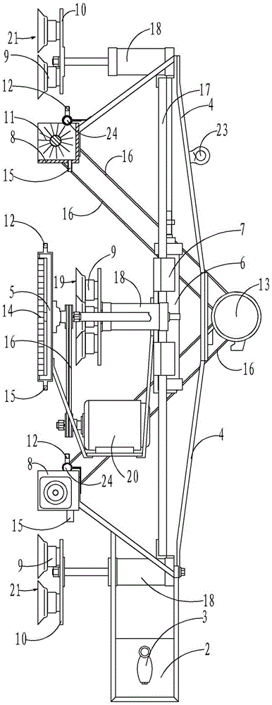 Sucking disk type high-rise building outer wall cleaning machine