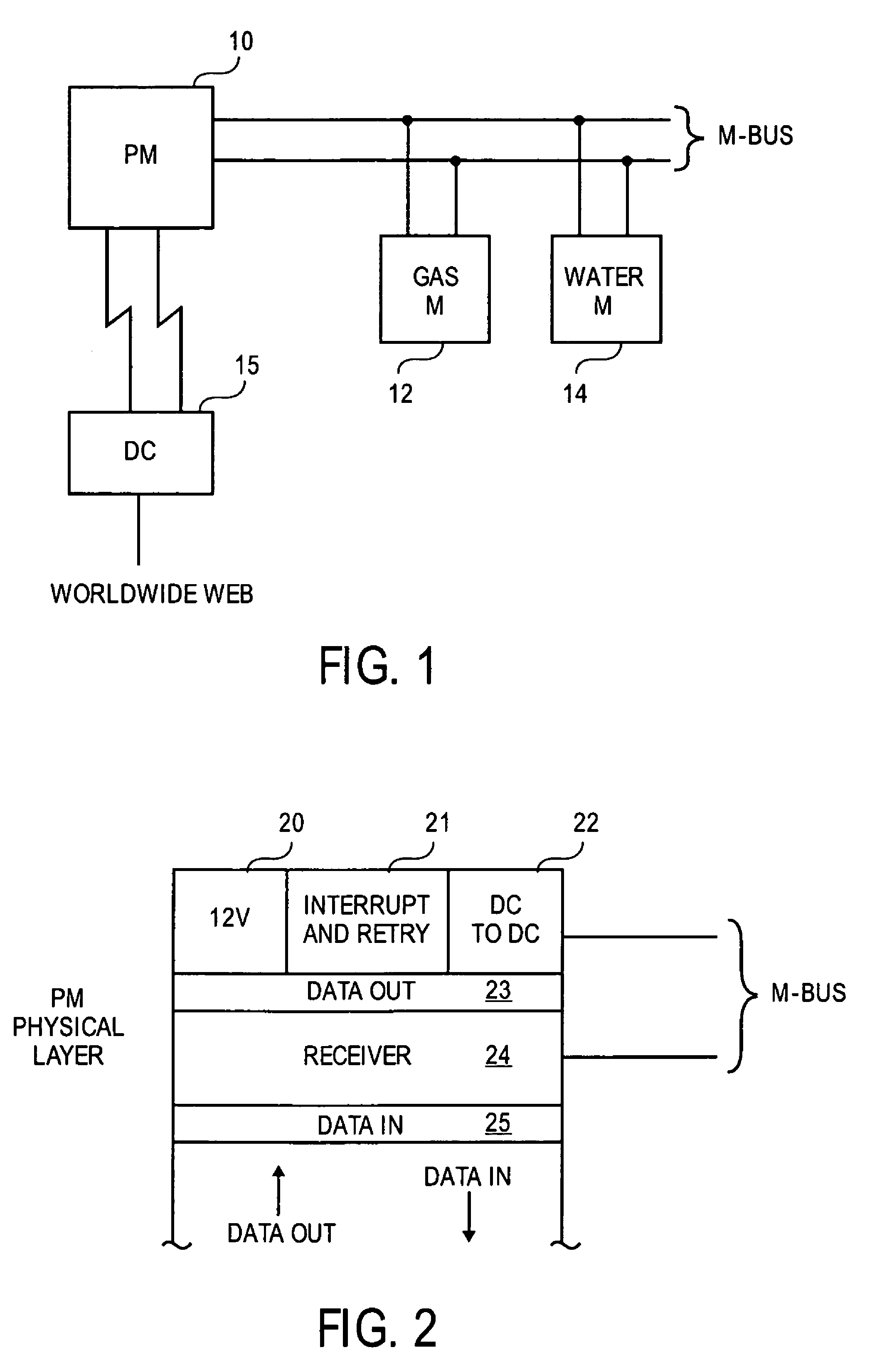 Receiver particularly for a meter-bus