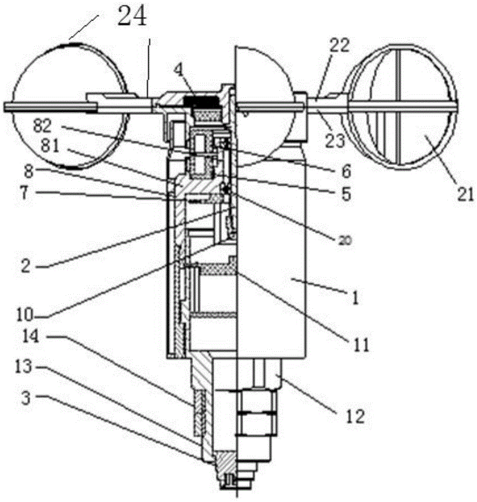 Wireless heating wind parameter measurement device