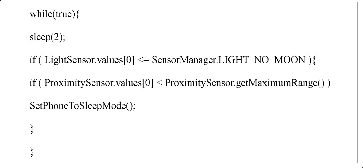 Method for detecting state of cell phone pocket by using Android operating system