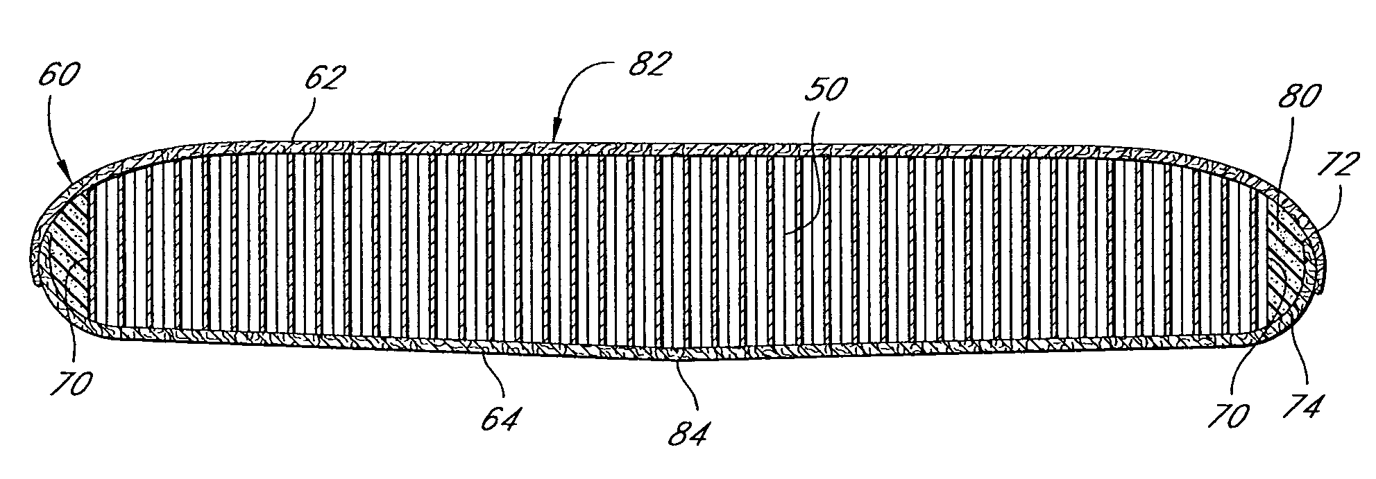 Surfboard having a honeycomb core