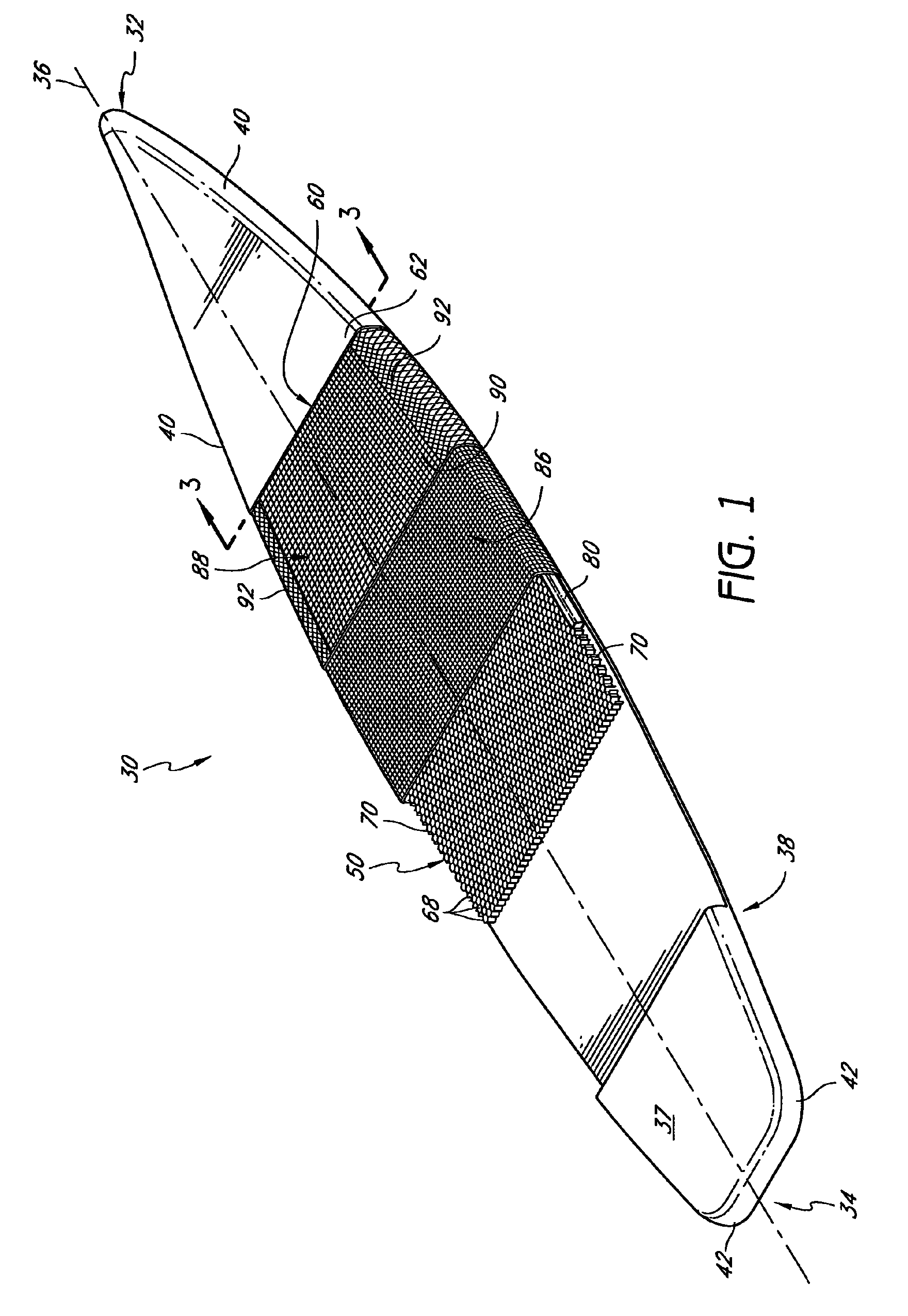 Surfboard having a honeycomb core