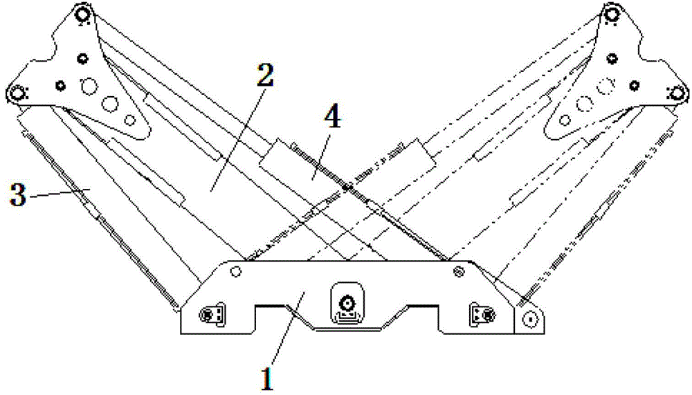 Double luffing combined boom swing mechanism, lifting device and container transport vehicle