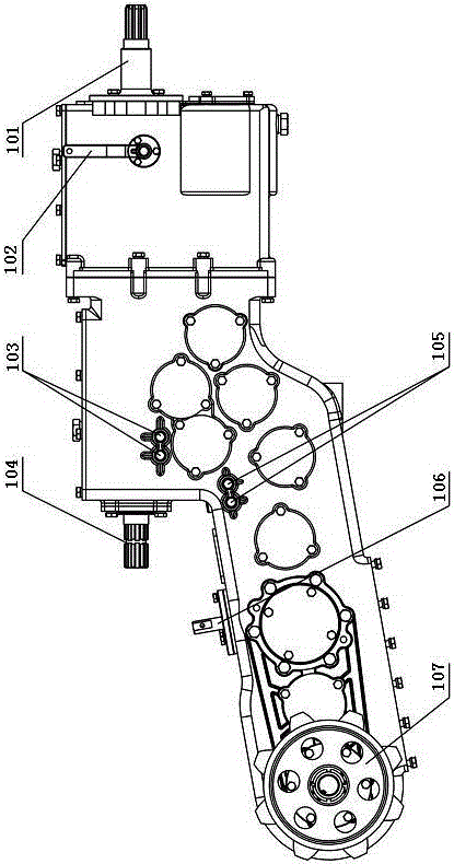 Track tractor twelve-gear transmission assembly