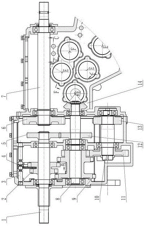 Track tractor twelve-gear transmission assembly