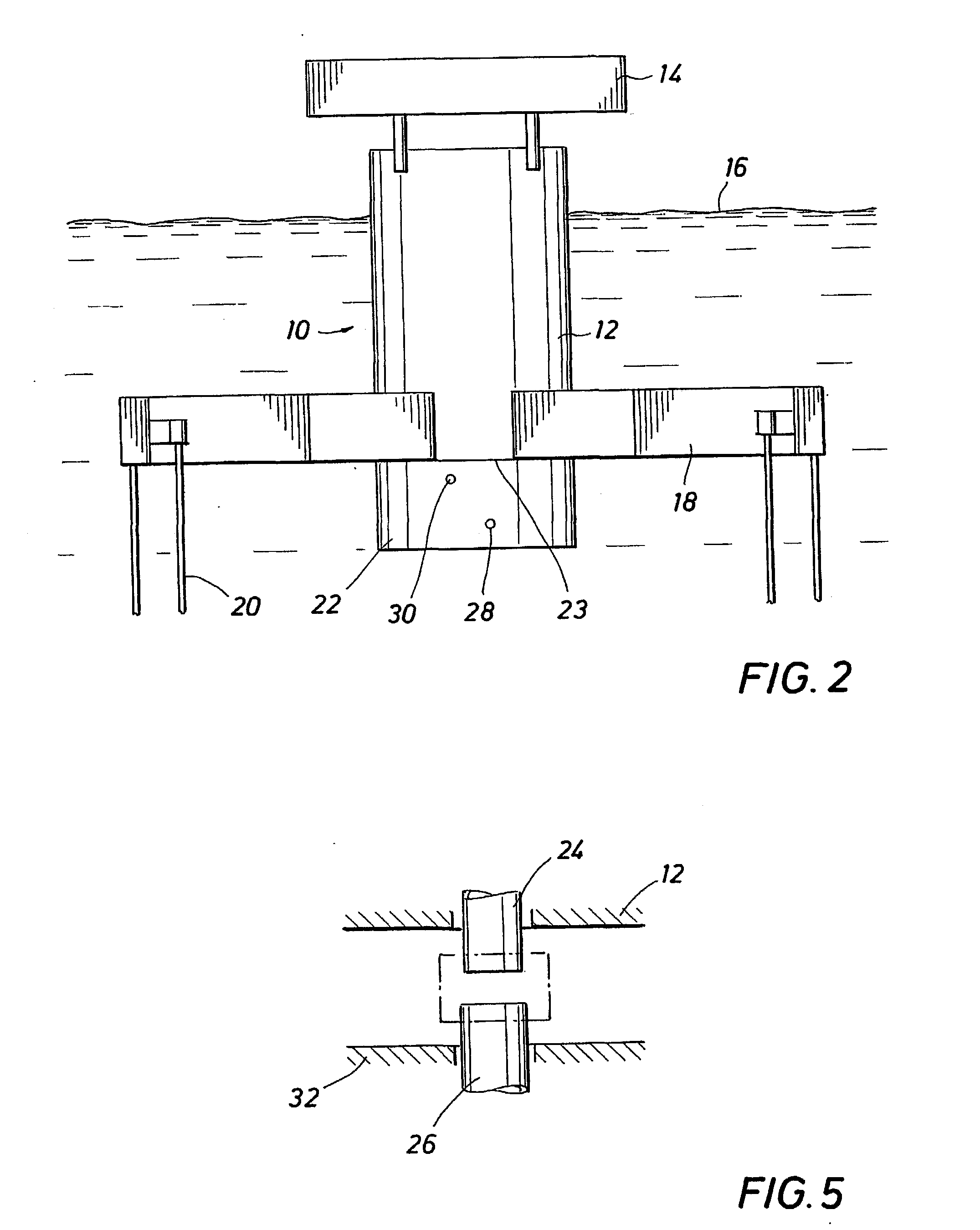 Method and apparatus for increasing floating platform buoyancy