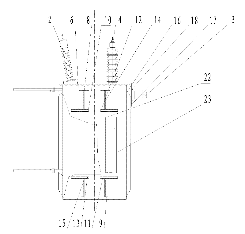 Transformer for realizing voltage change through changeover of leads