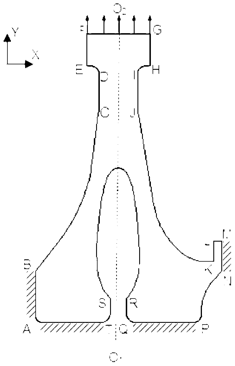 Optimization design method for shape of inner cavity of turbine disc with radial plate based on hyperelliptic curve