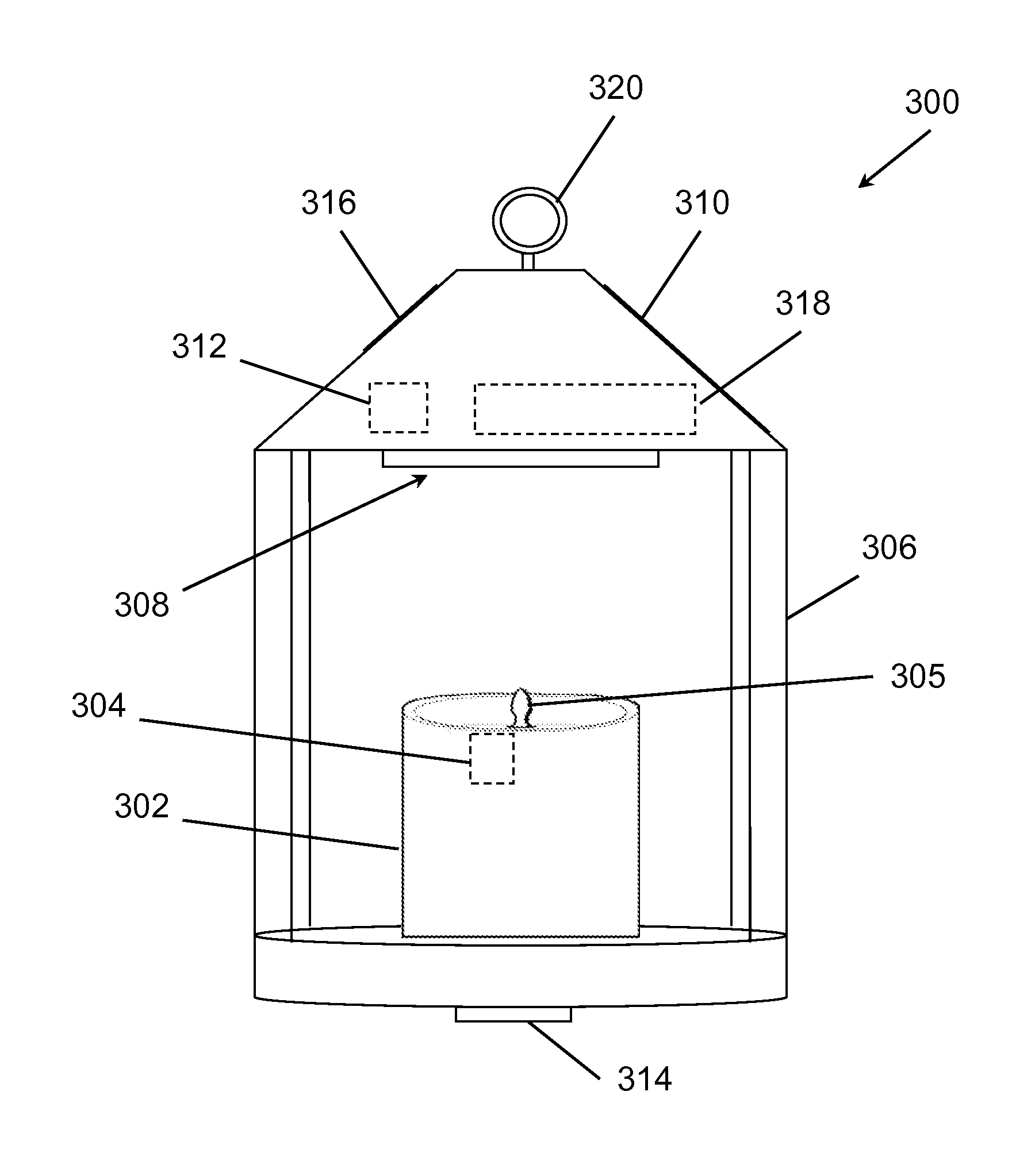 Light fixture with flameless candle