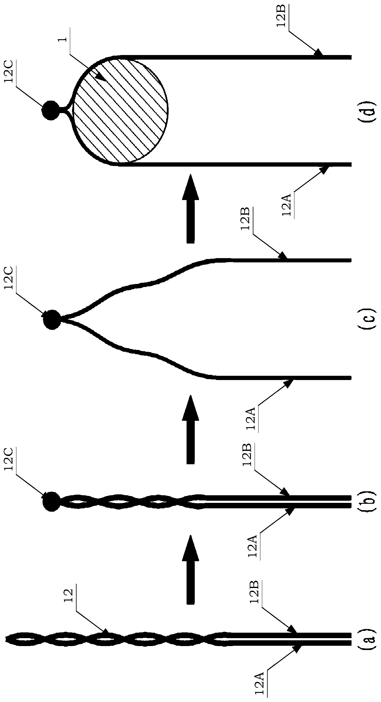 Dynamic temperature measuring device in high-temperature breaking strength tensile test