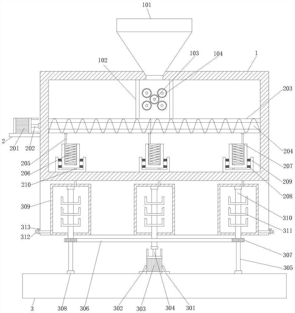 Chemical raw material grinding device for chemical engineering