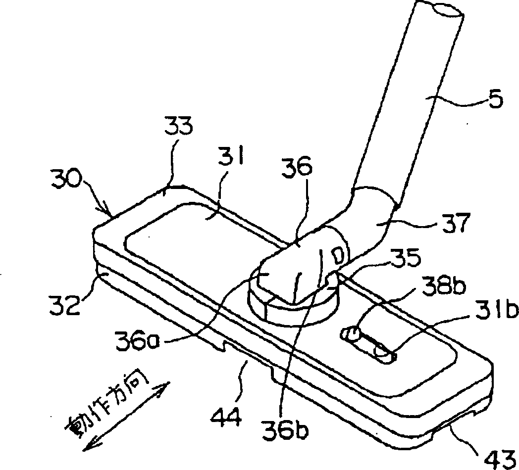 Ground suction nozzle of electric sweeping appts.