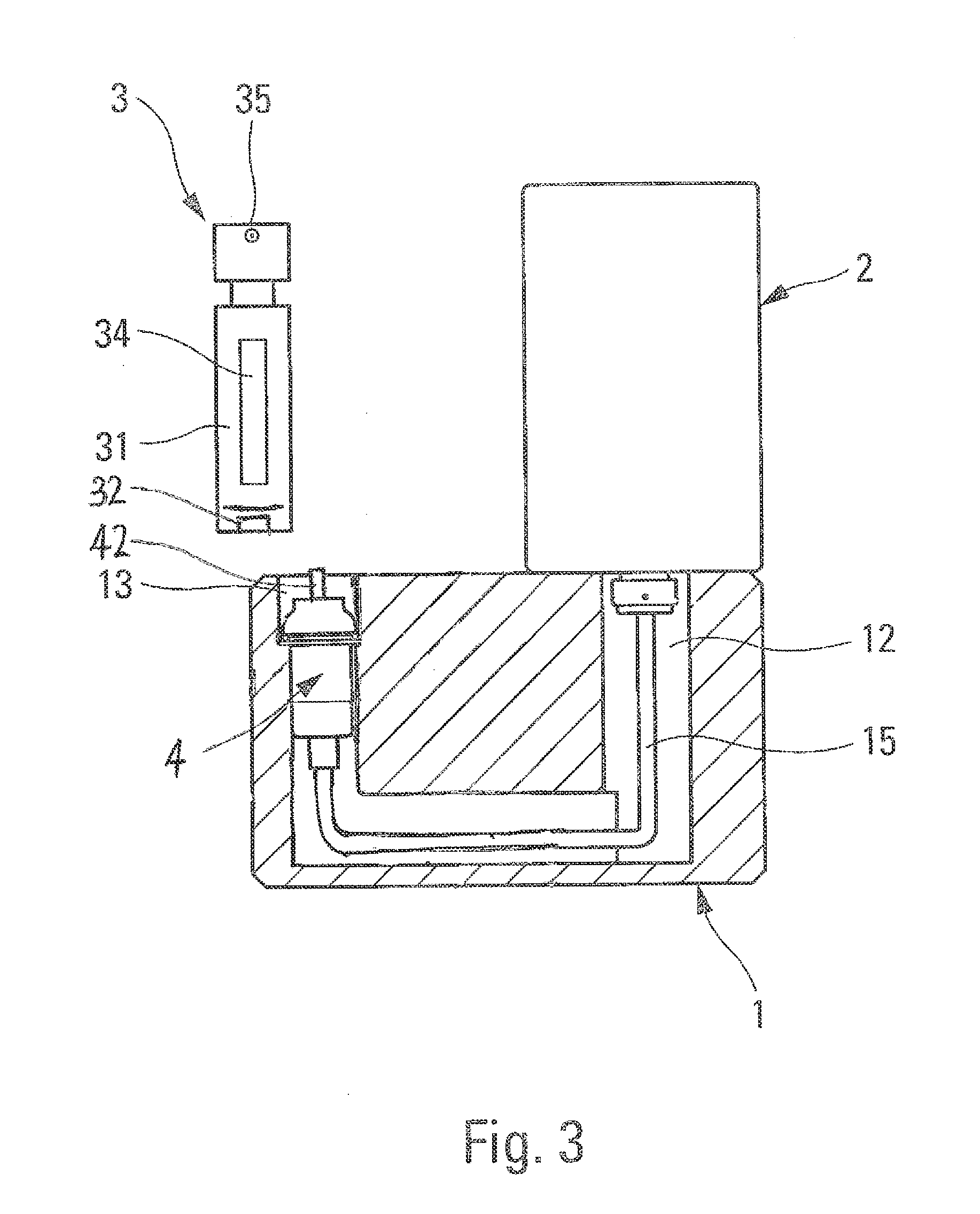 Filling system for filling a travel dispenser