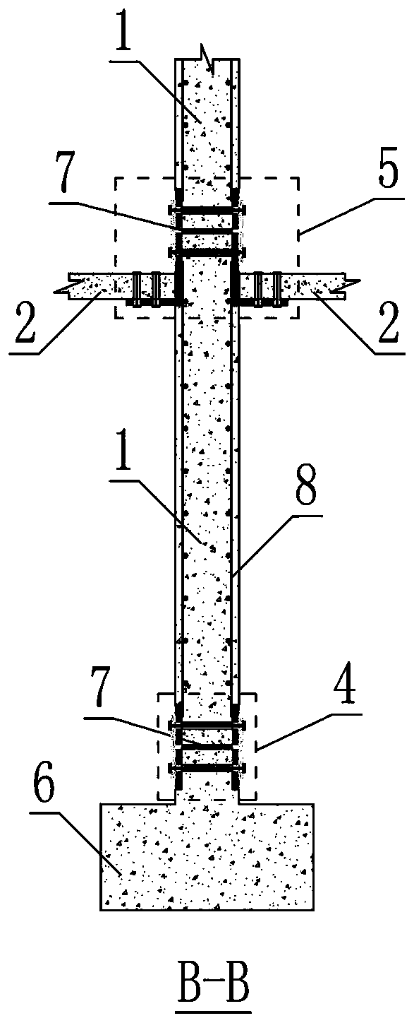 Detachable assembled shear wall structure with replaceable component and assembling method