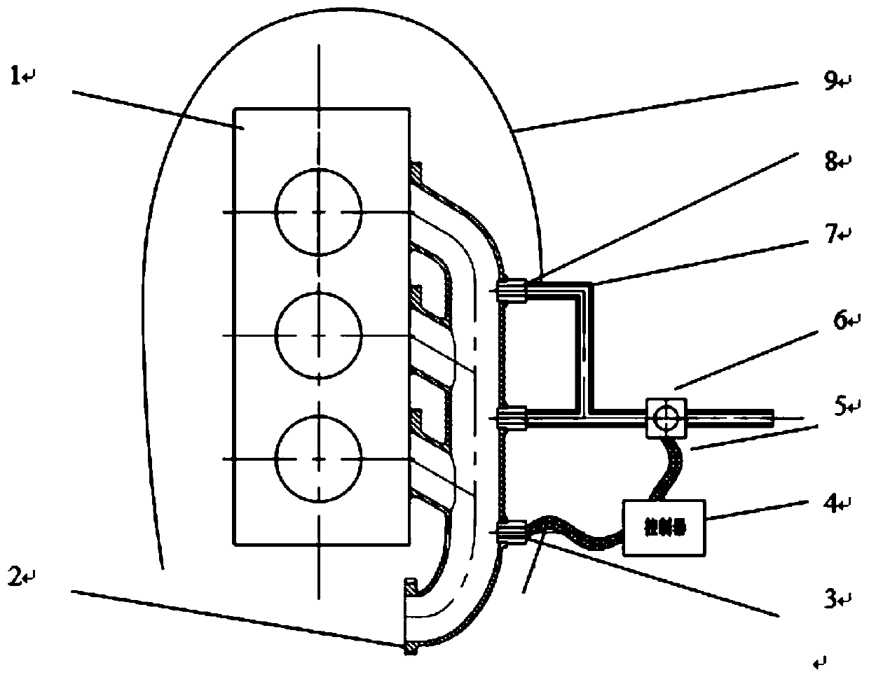 High temperature gas control device for internal combustion engine