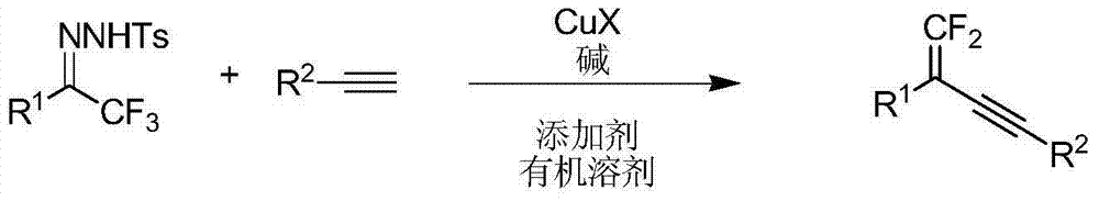 Synthetic method of 1, 1-2 fluorine - 1, 3 - acetylene compounds