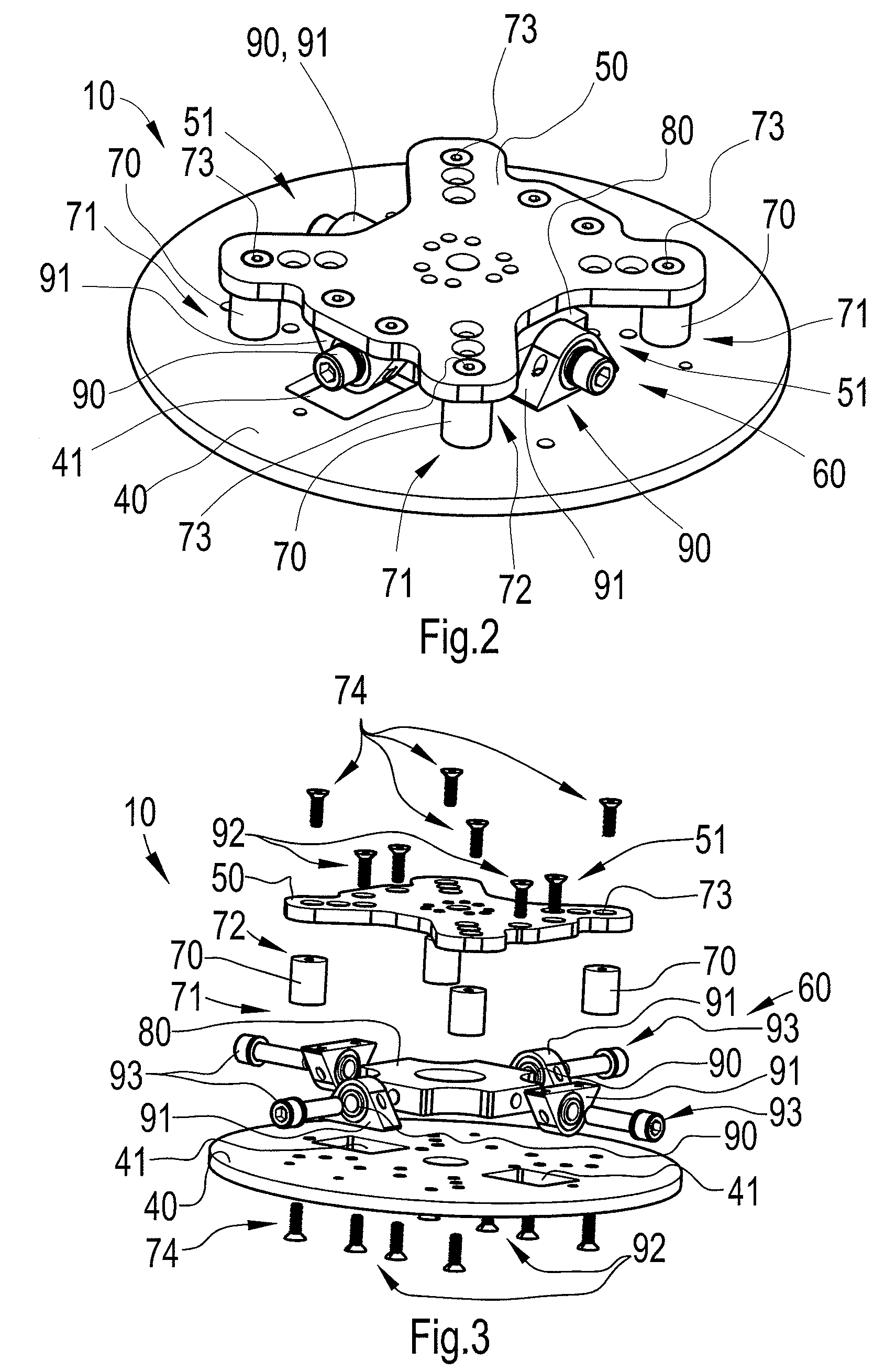 Grinding holder in a machining device