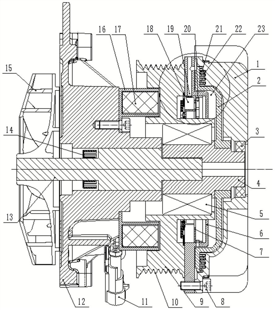 Split type electric control silicone oil clutch water pump