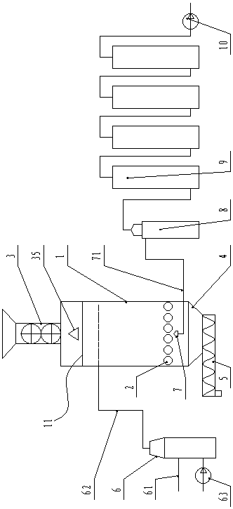 Anaerobic medium-temperature lower suction type pyrolysis device