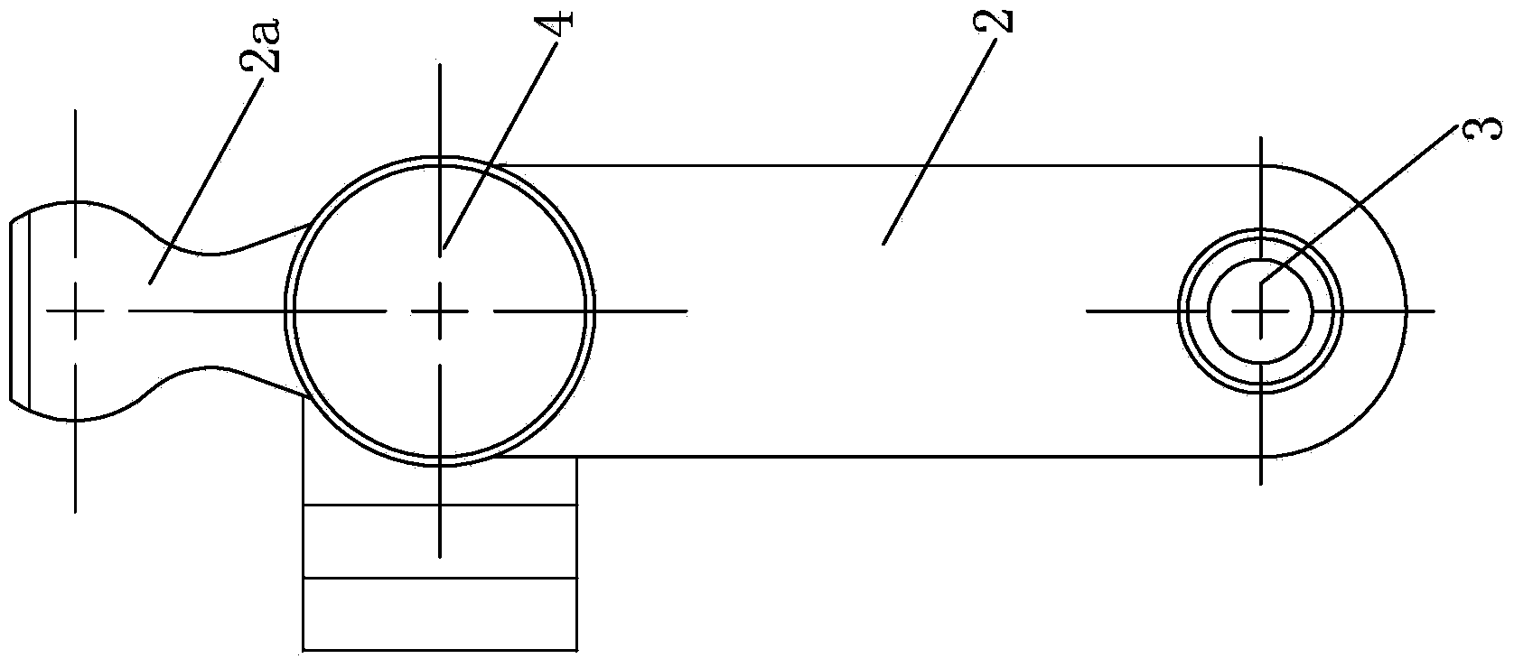 Gearshift rocker arm component of bi-gear gearbox assembly of electric vehicle