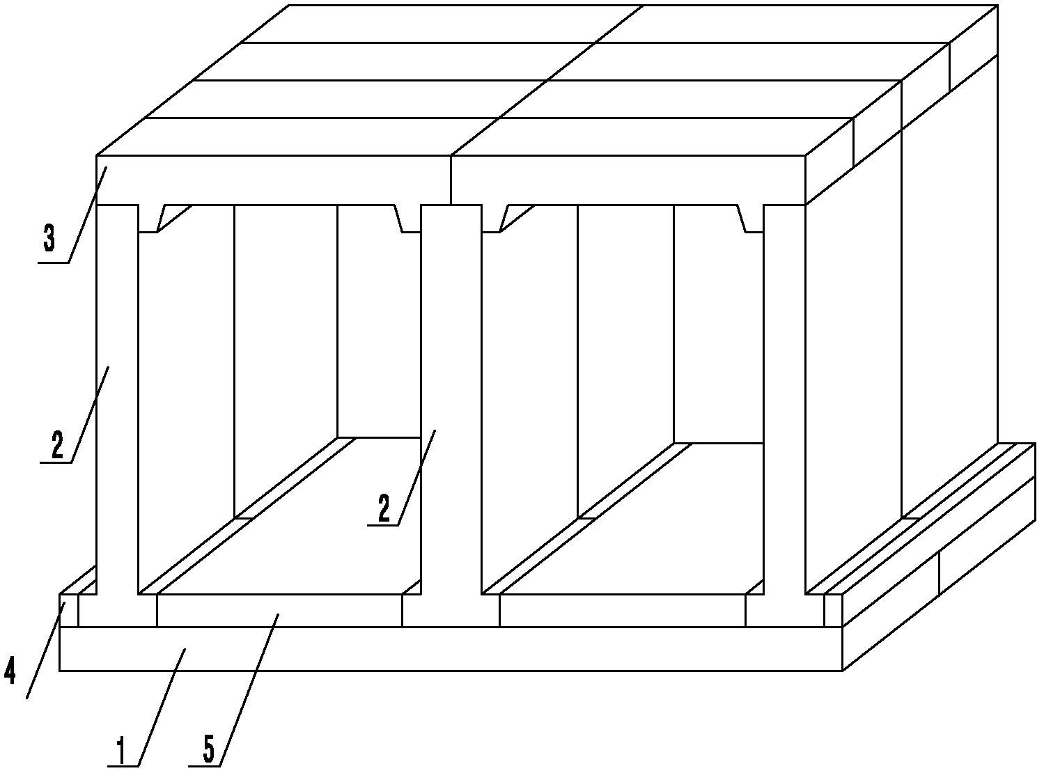 Prefabricated laminated steel concrete two-hole culvert