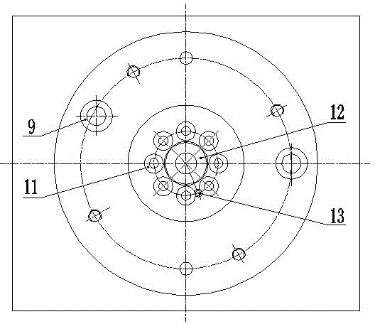 Rear axle regulating nut punching die and punching process