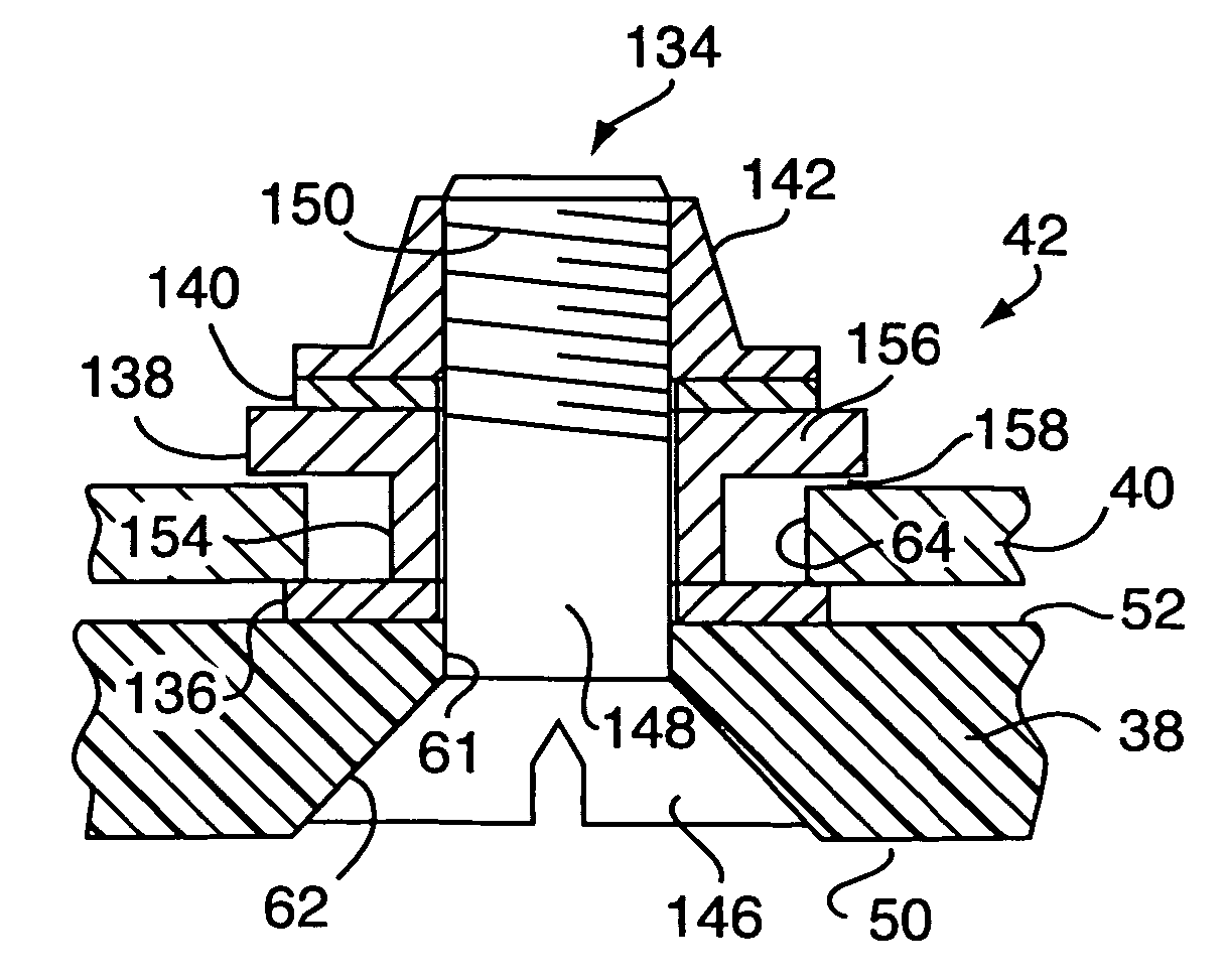 Fastener assembly for attaching a non-metal component to a metal component