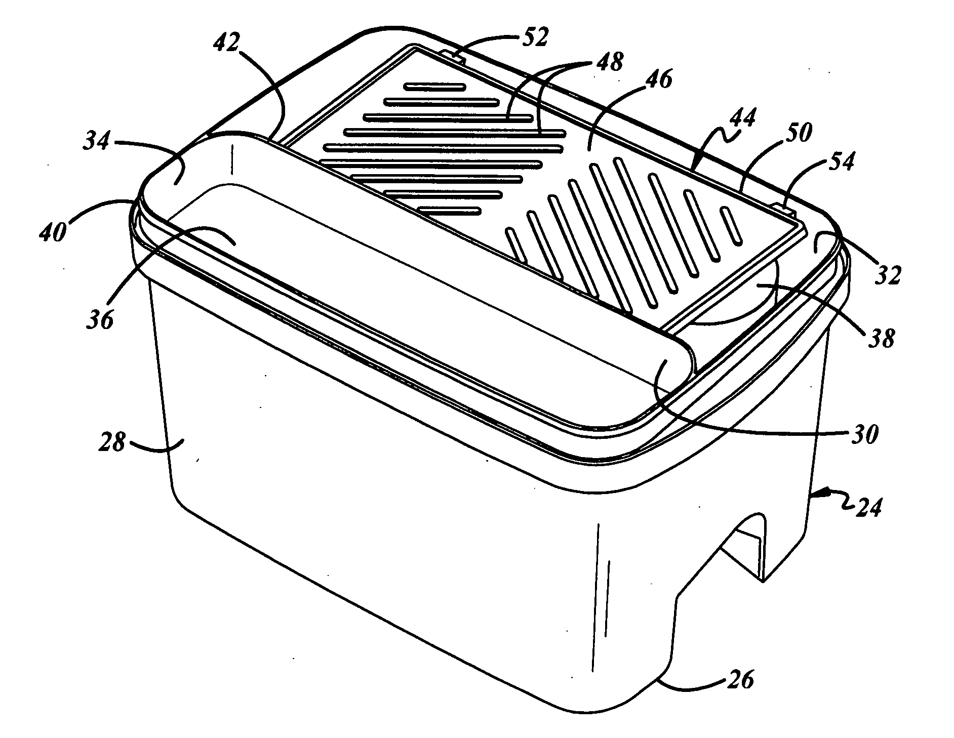 Roller tray for a two-part coating package