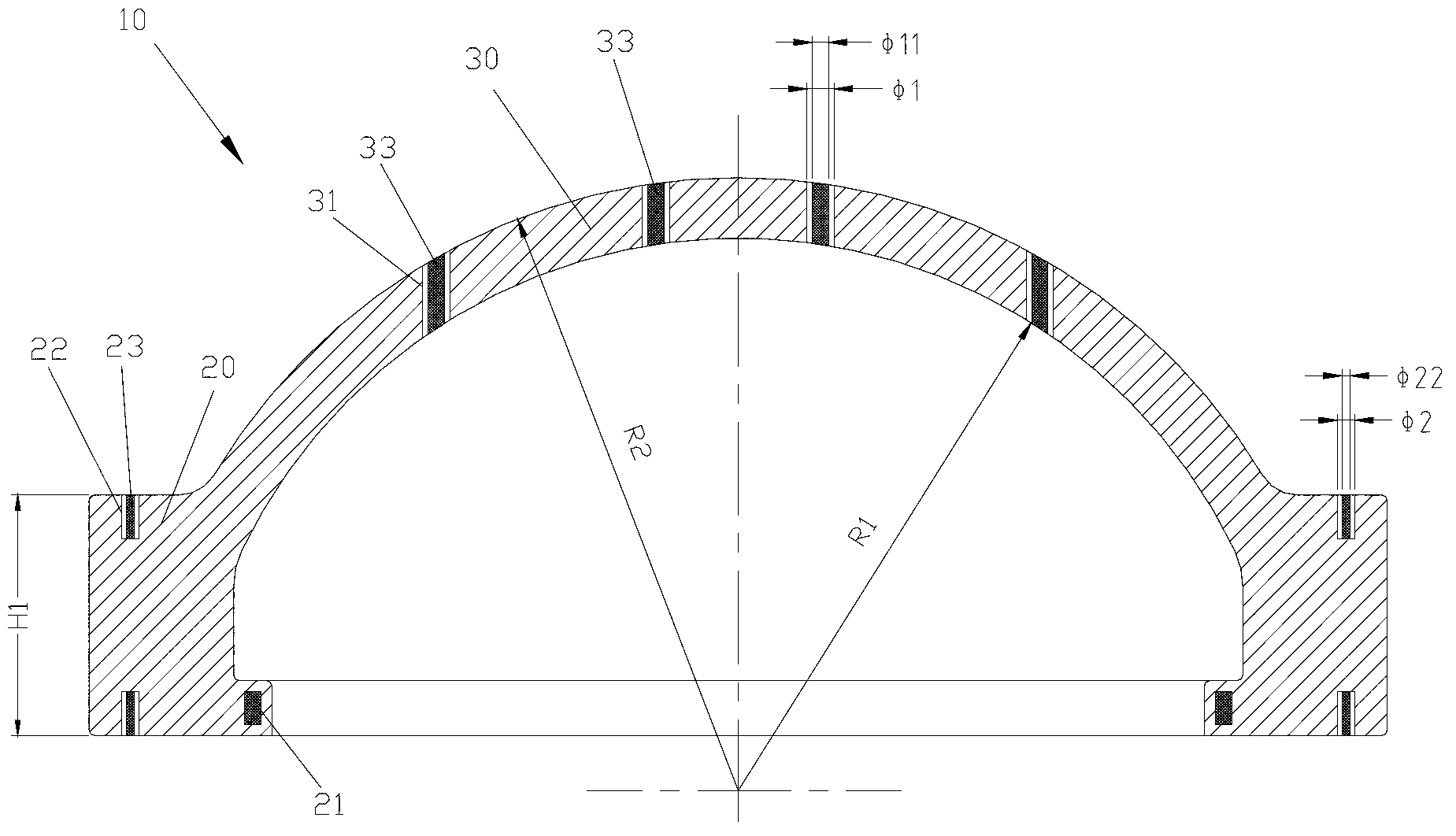 Sampling method for quality detection of entire top cover forging of reactor pressure vessel