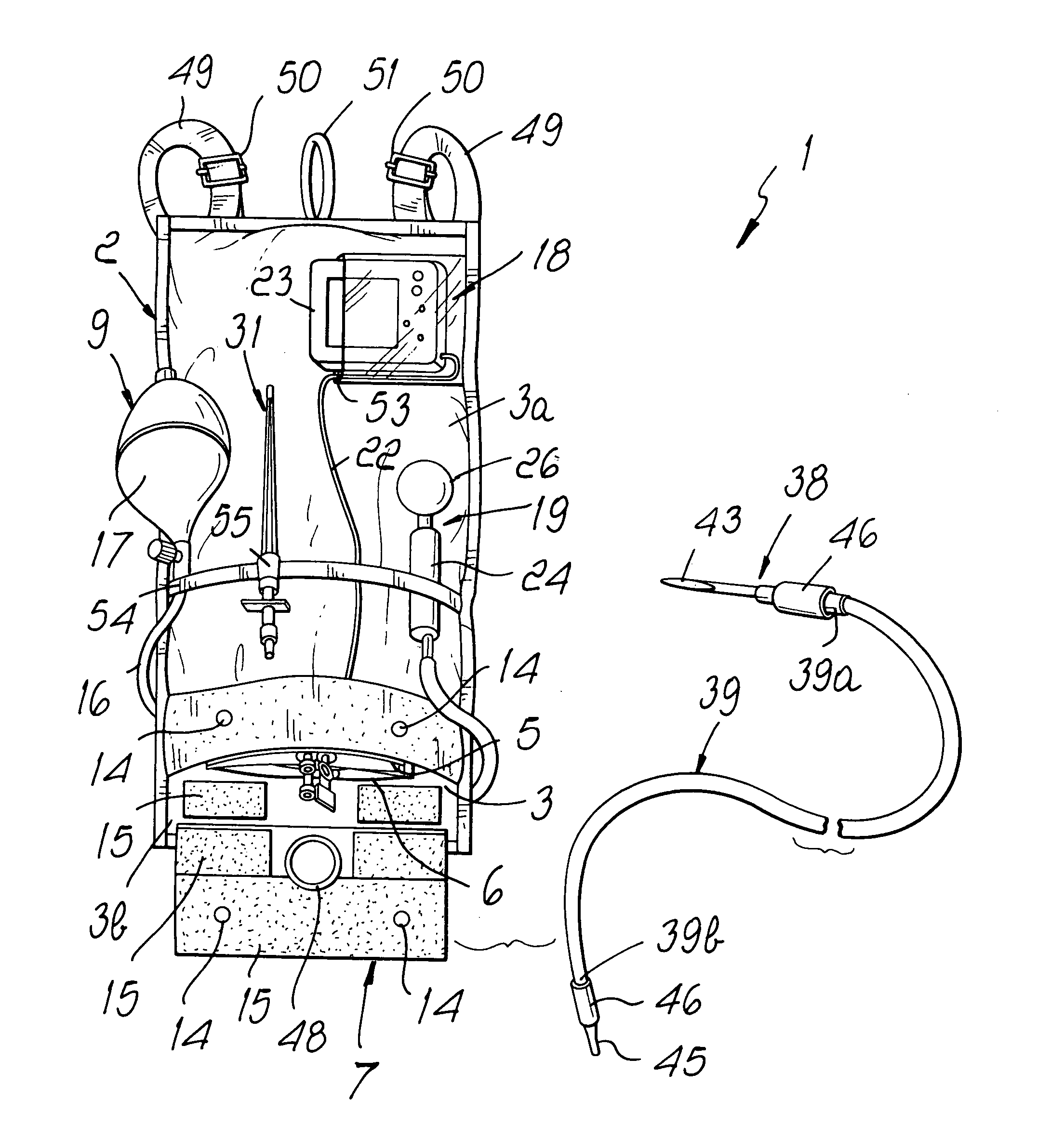 Kit for injecting thermally-conditioned fluids, particularly for first-aid actions