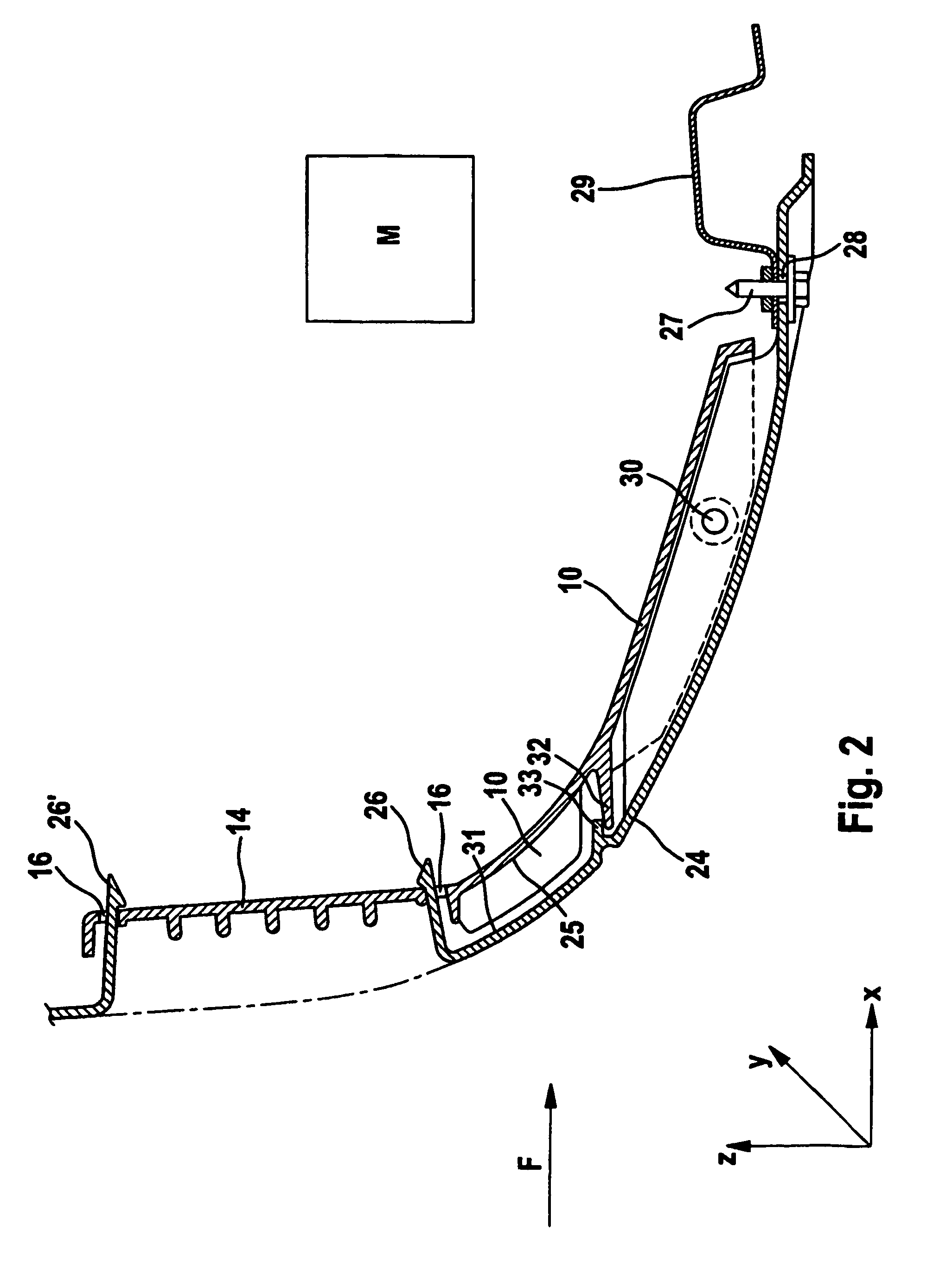 Structural component of a motor vehicle bumper arrangement