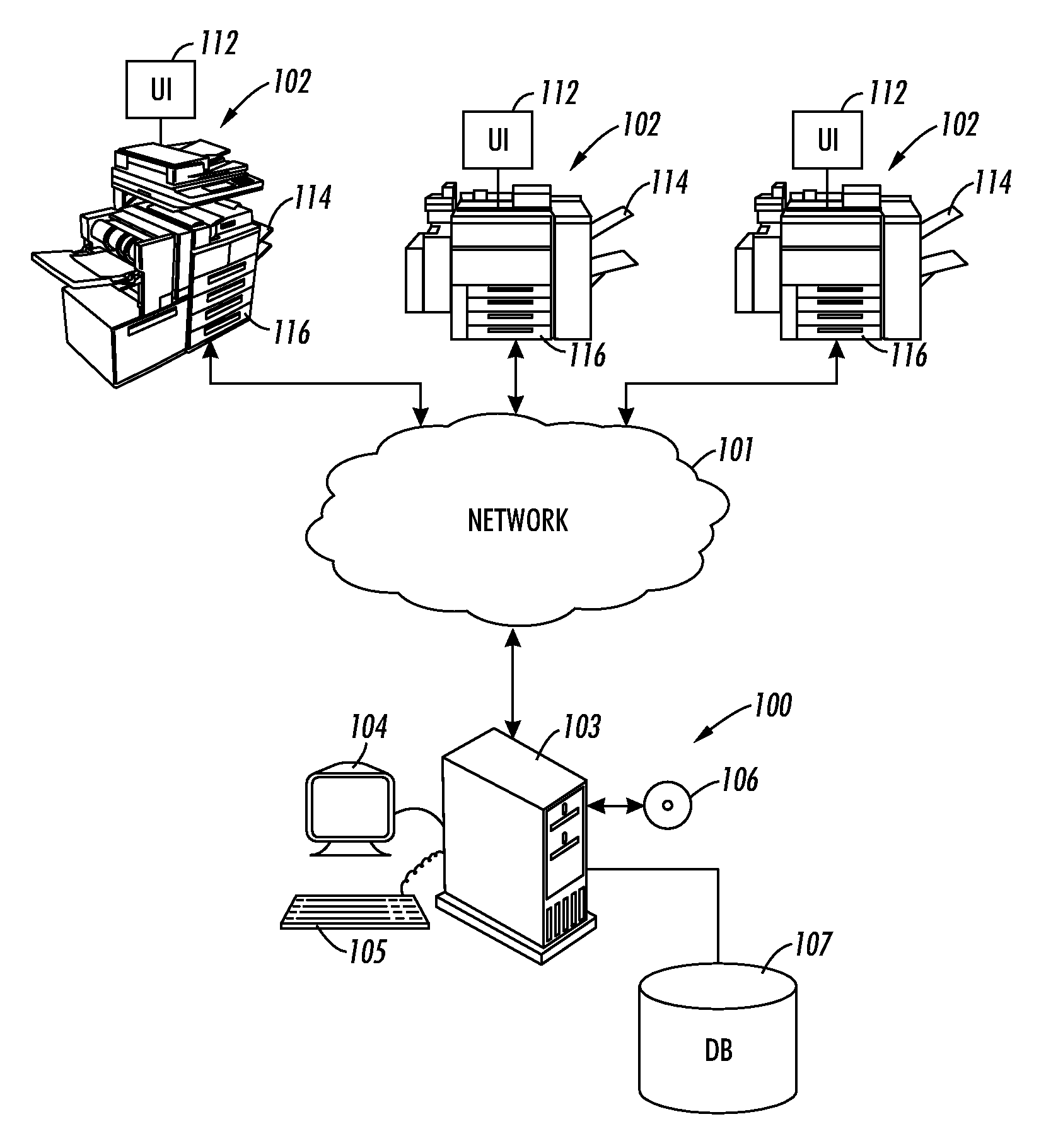 Sharing service applications across multi-function devices in a peer-aware network