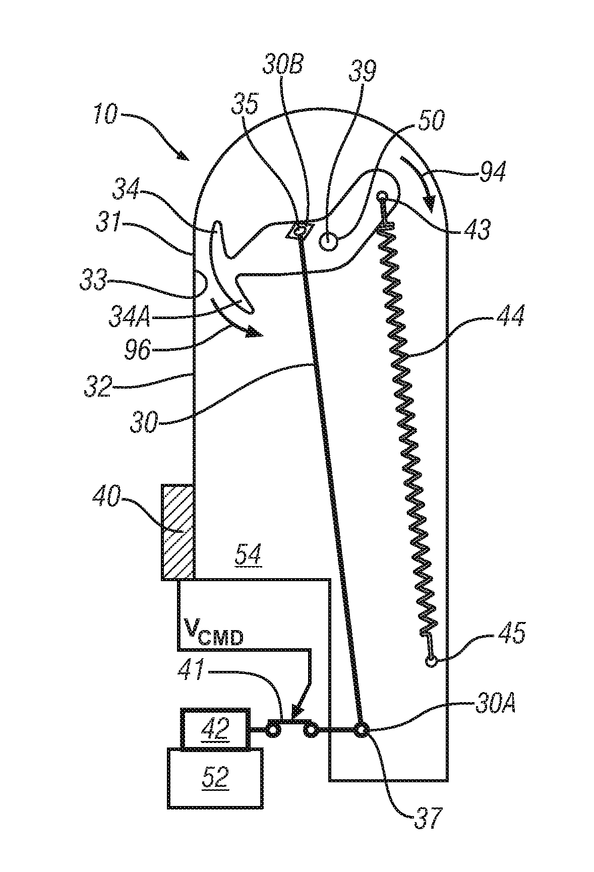 Actuator system including an active material