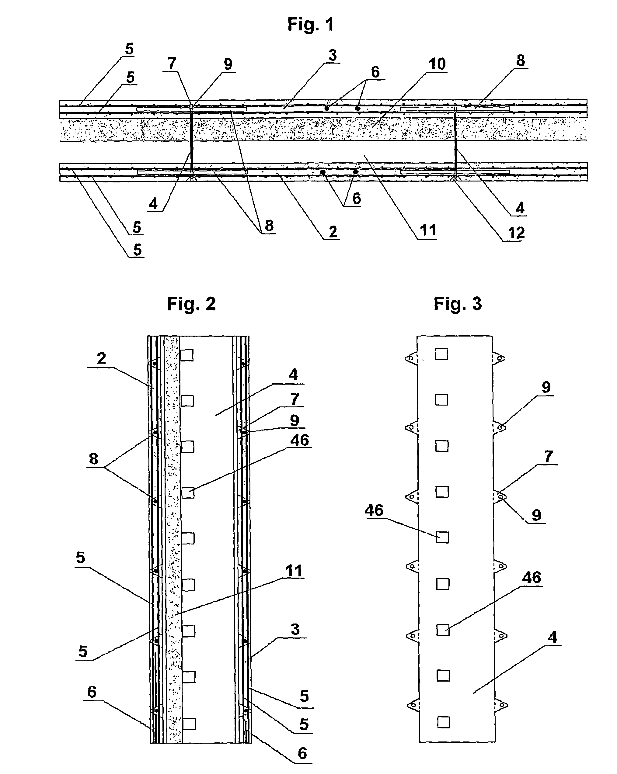 Constructing the large-span self-braced buildings of composite load-bearing wall-panels and floors