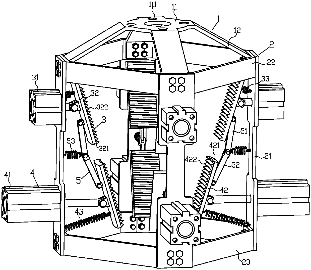 Self-adaptive pneumatic tong for casting robot