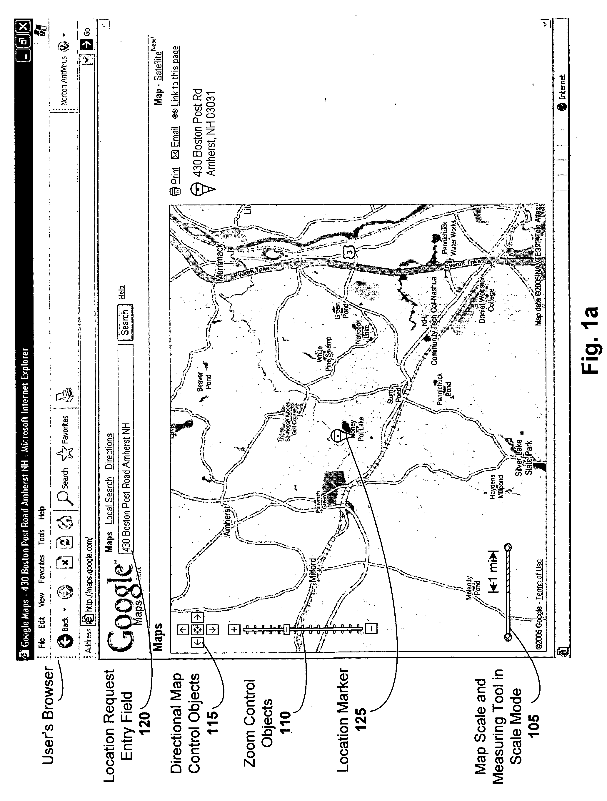 Combined map scale and measuring tool