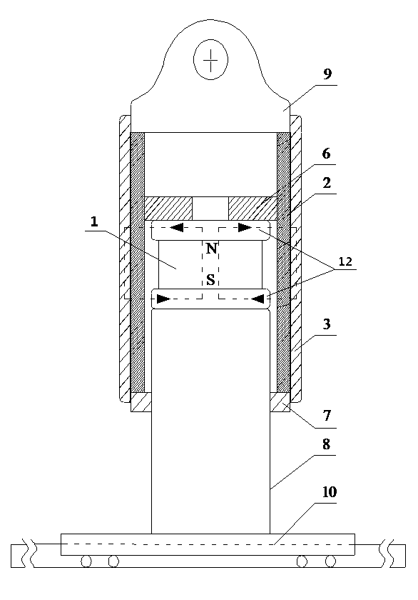 Double-layer circular-tube type axial-force eddy current damper