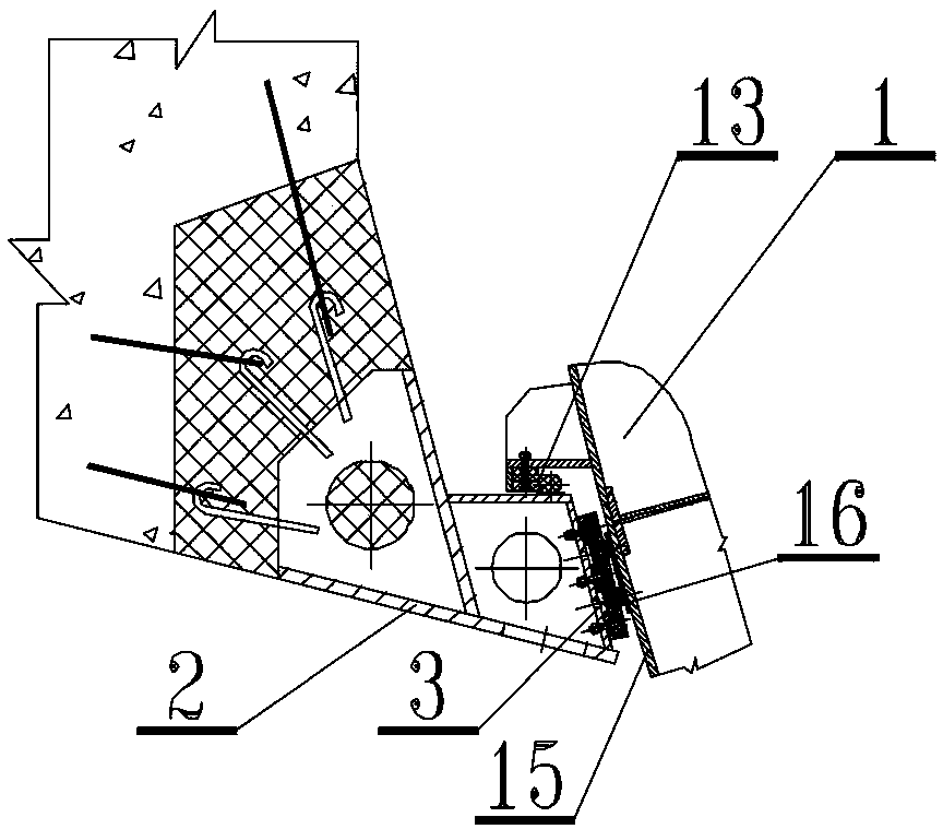 Improved method and device of top water seal on submerged-hole radial gate