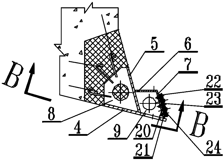 Improved method and device of top water seal on submerged-hole radial gate