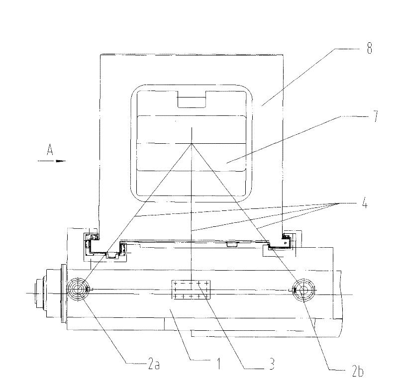 Balance compensation structure and mode for three hanging points of spindle box