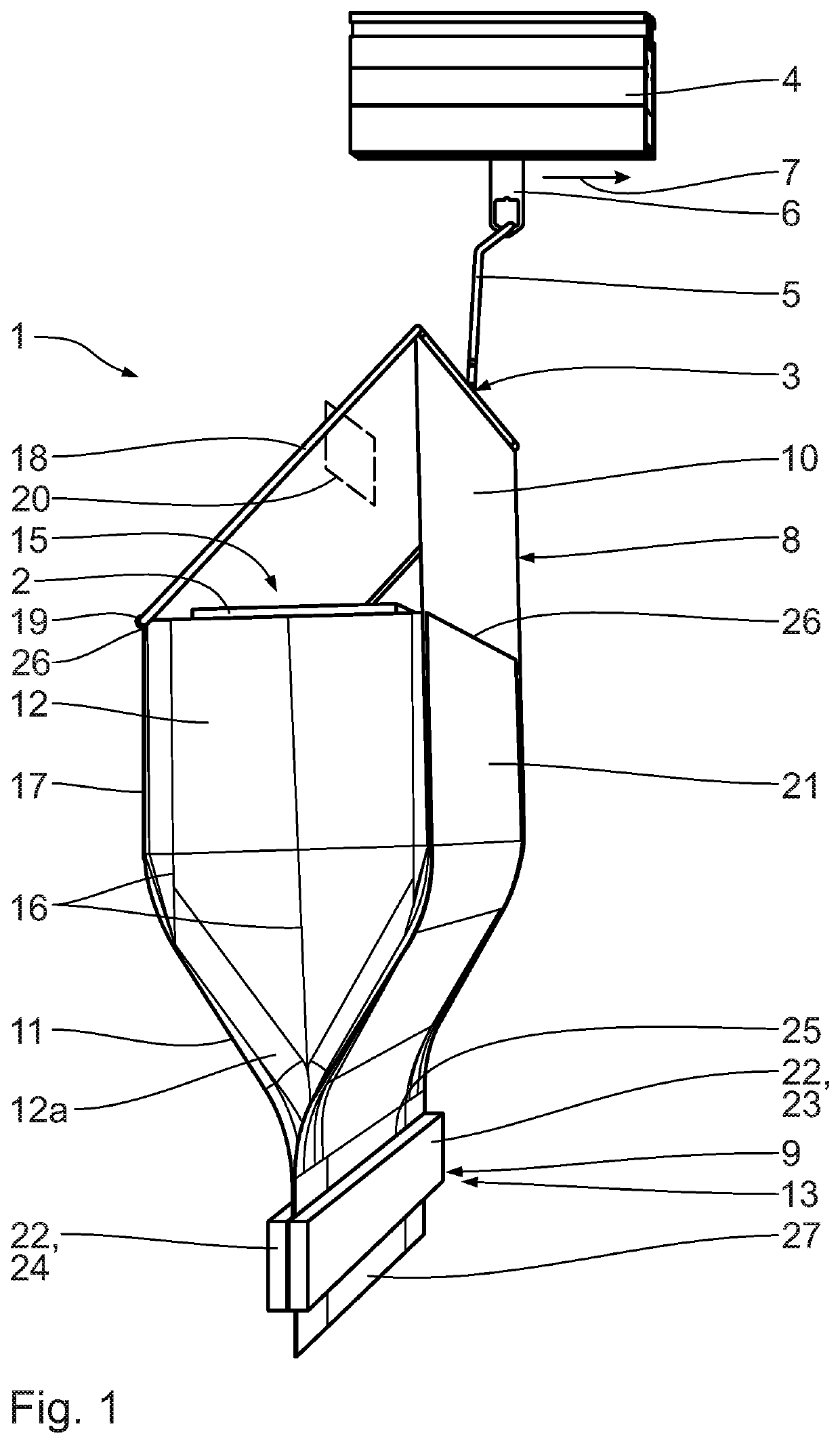 Carrying device for receiving goods