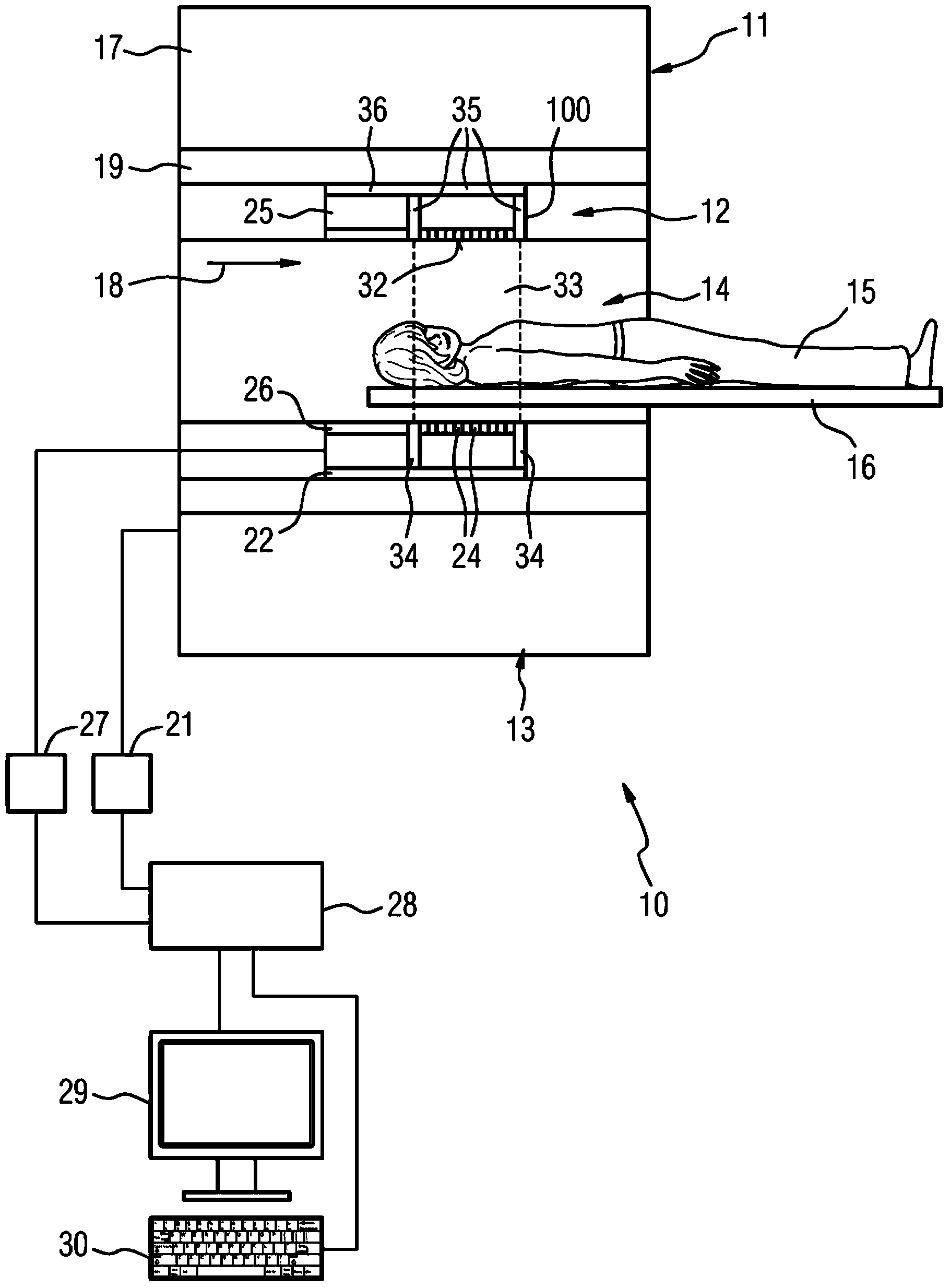 Medical imaging system having a magnetic resonance imaging unit and a positron emission tomography (PET) unit