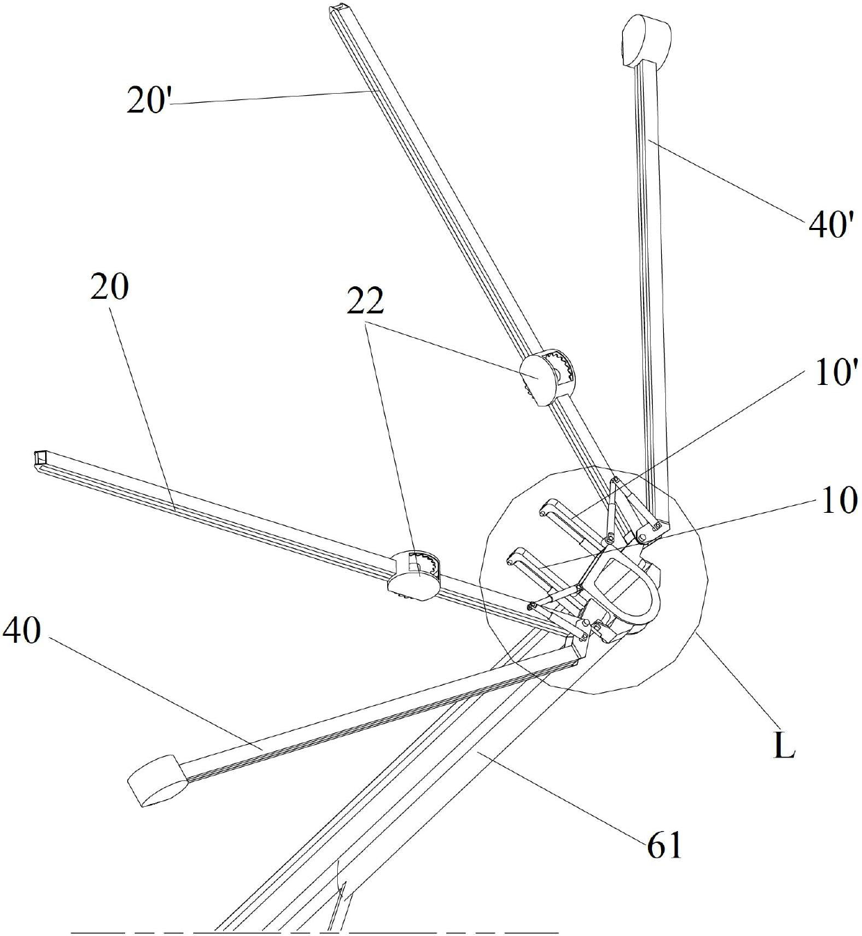 Super lifting device and flare angle control device thereof, as well as crane containing super lifting device