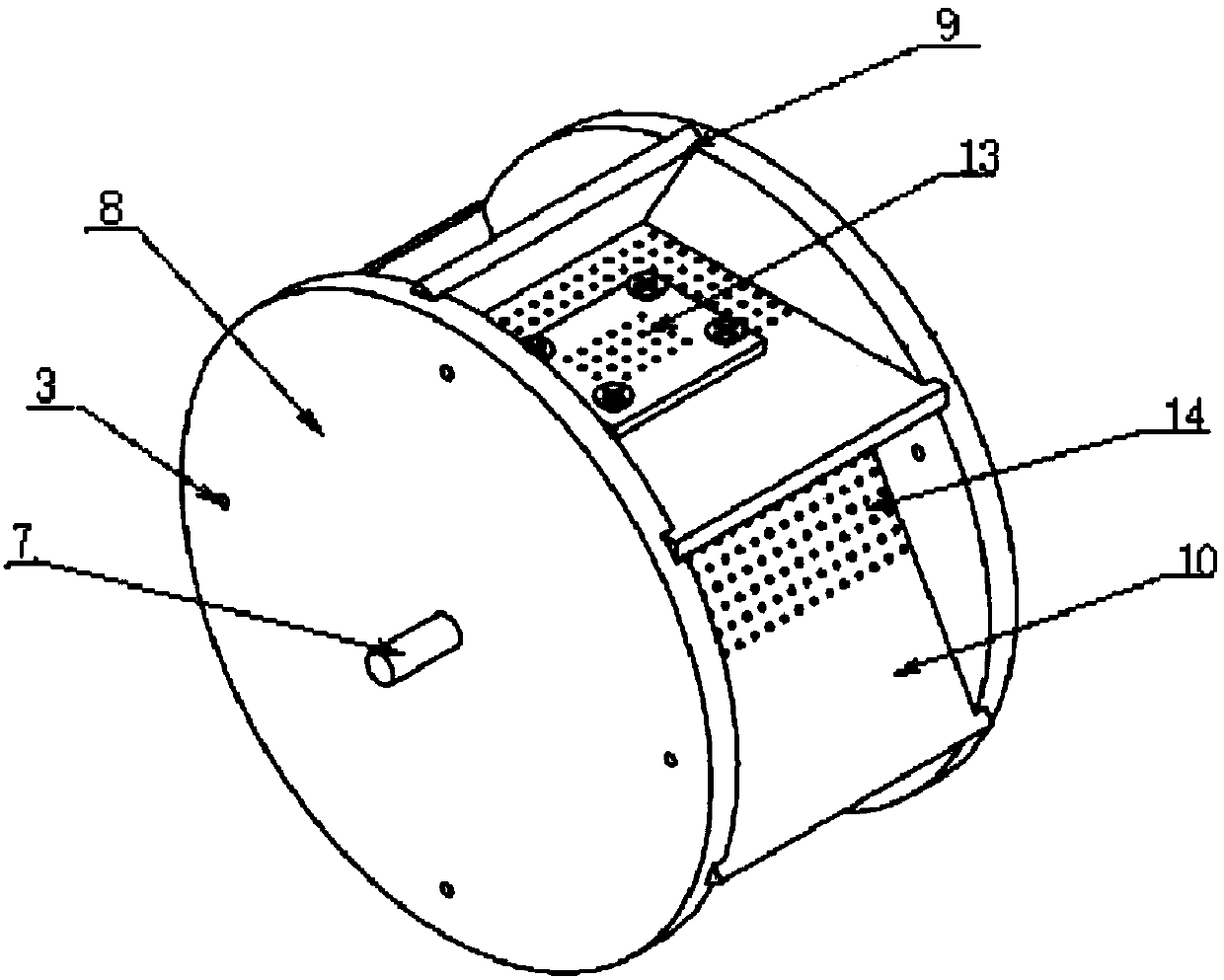 Rotary drum type wastewater processing device