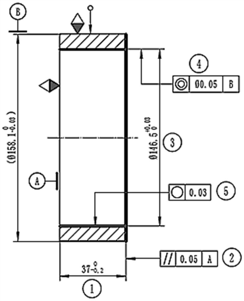 A processing method for a part with a raised ring structure with a boss structure